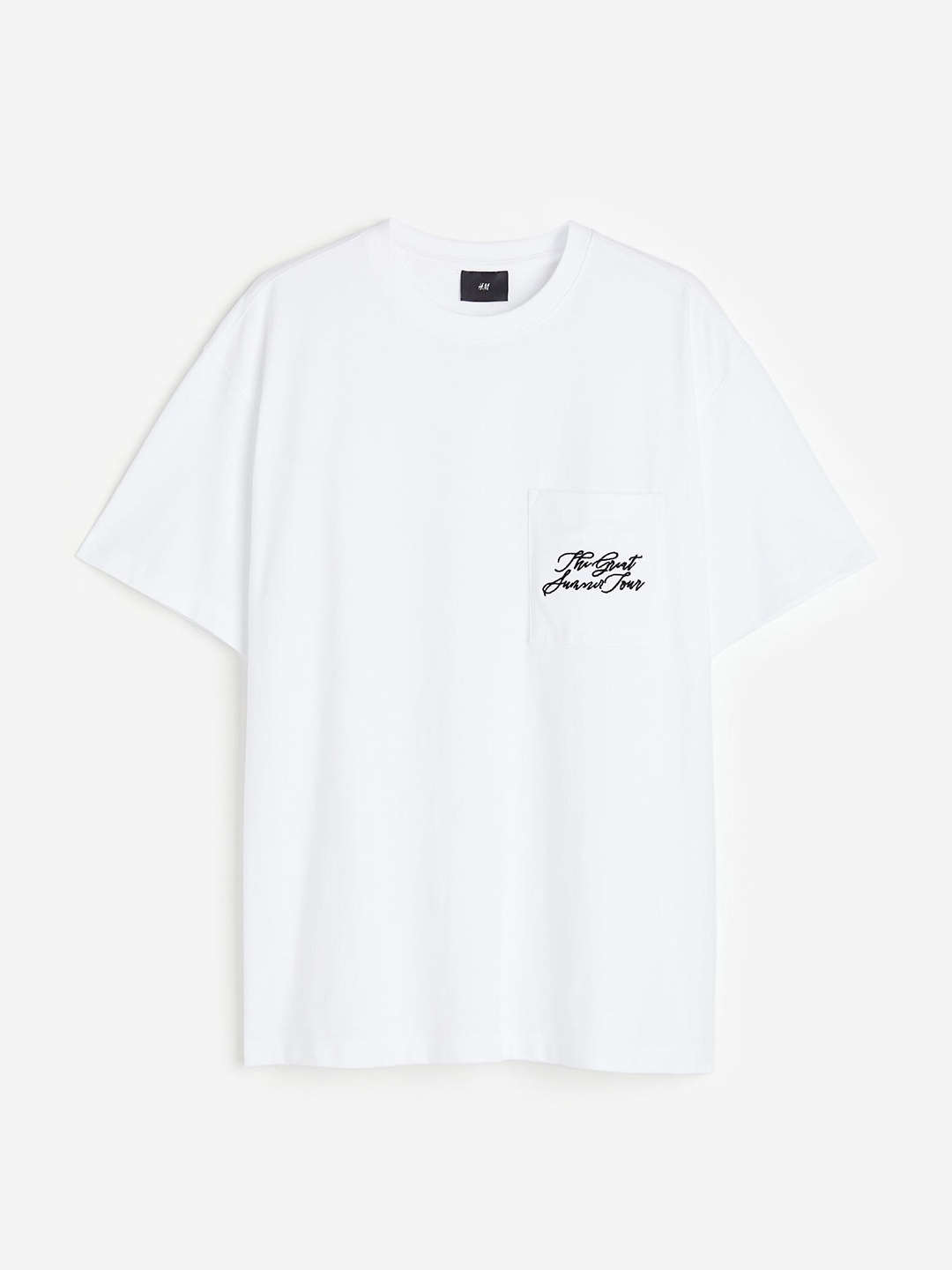

H&M Men Relaxed Fit Embroidery-Detail T-shirt, White