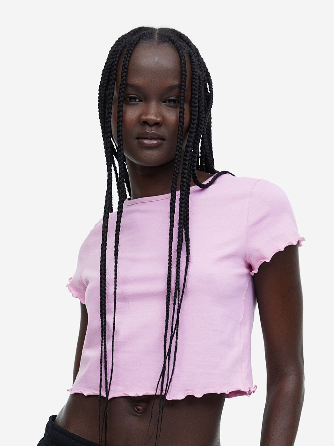 

H&M Cropped T-shirt, Pink