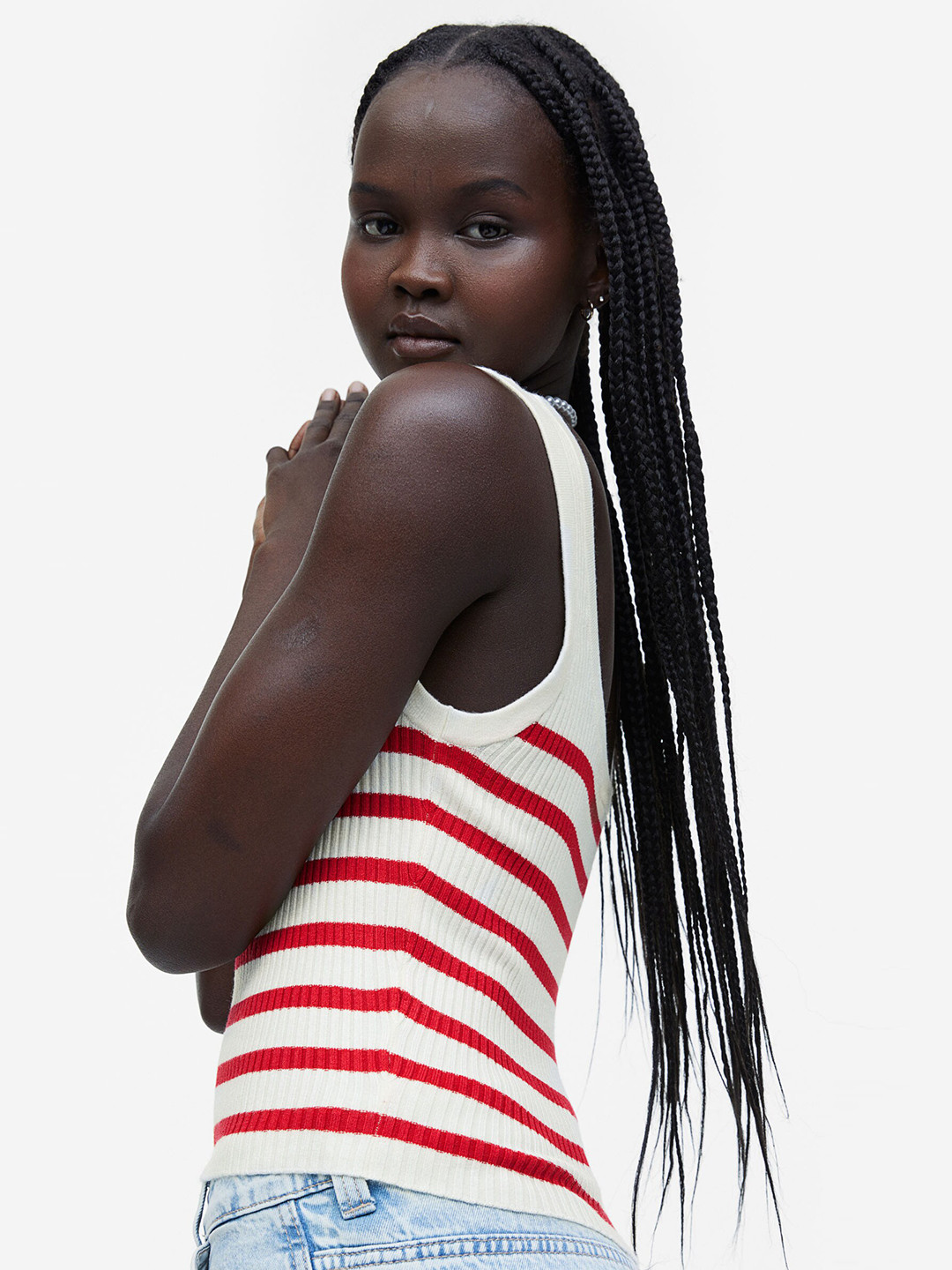 

H&M Rib-Knit Vest Top, White