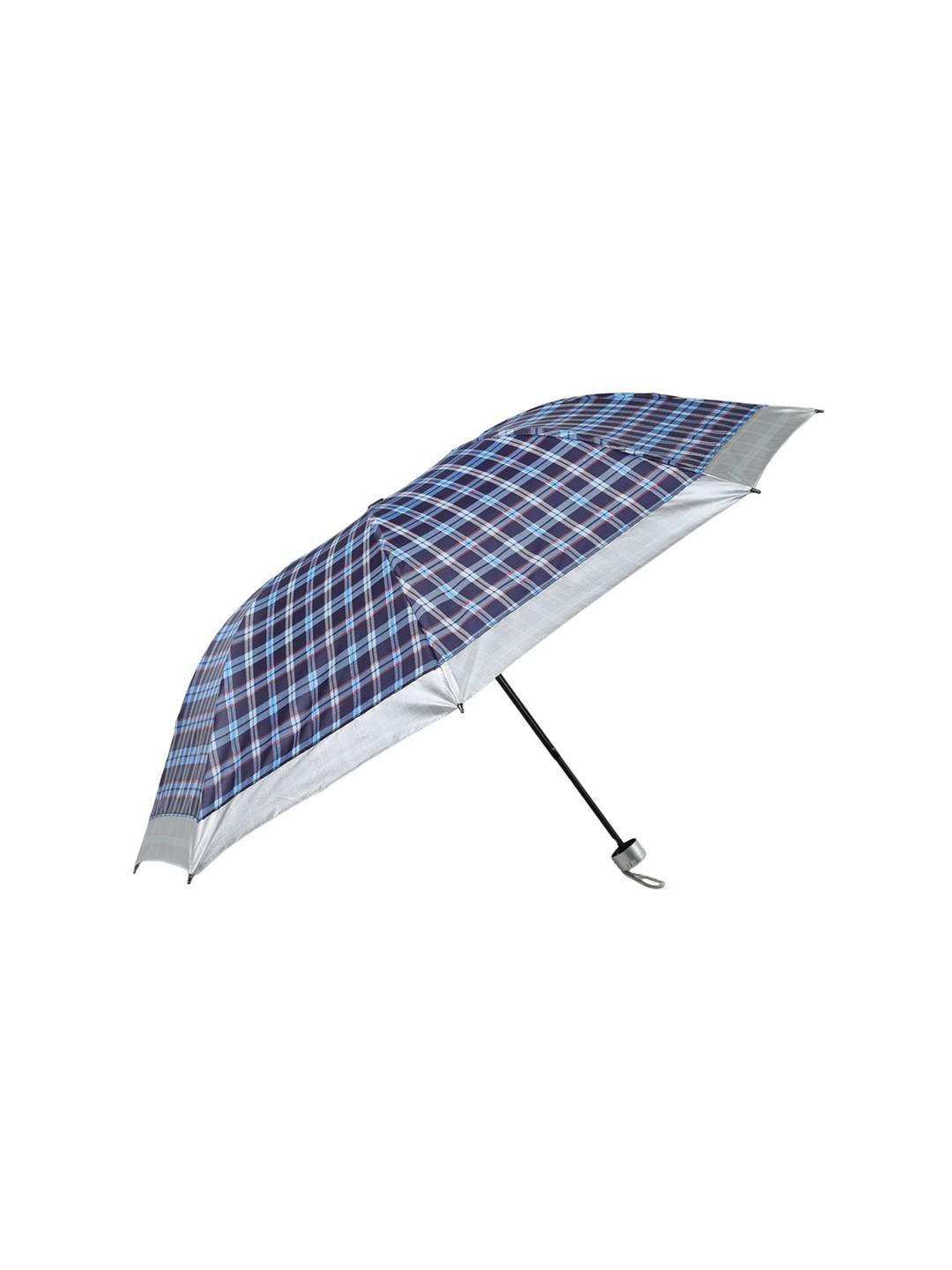 

ELLIS Checked 3-Fold Umbrella With Cover, Navy blue