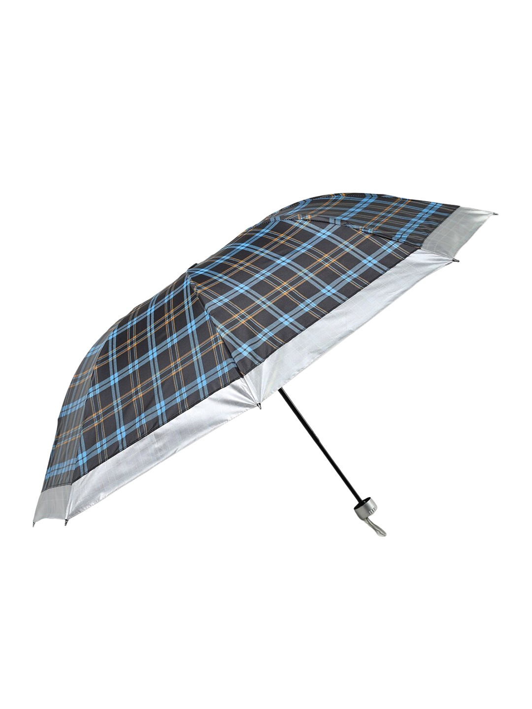 

ELLIS Checked Printed 3-Fold Umbrella, Blue