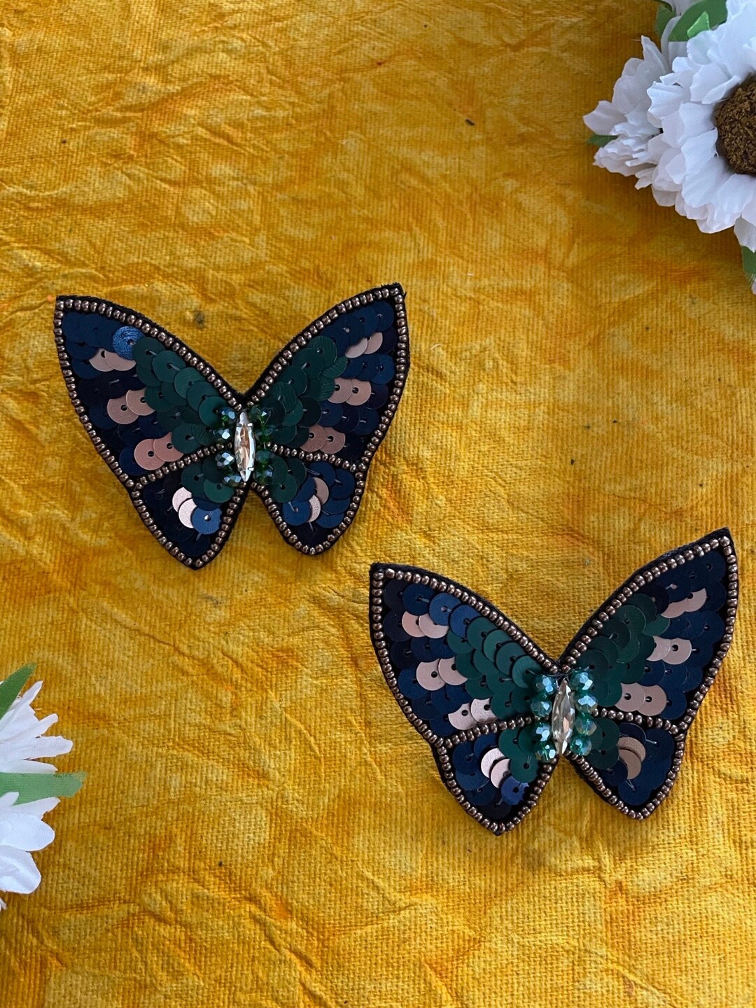

Digital Dress Room Butterfly Studs Earrings, Green