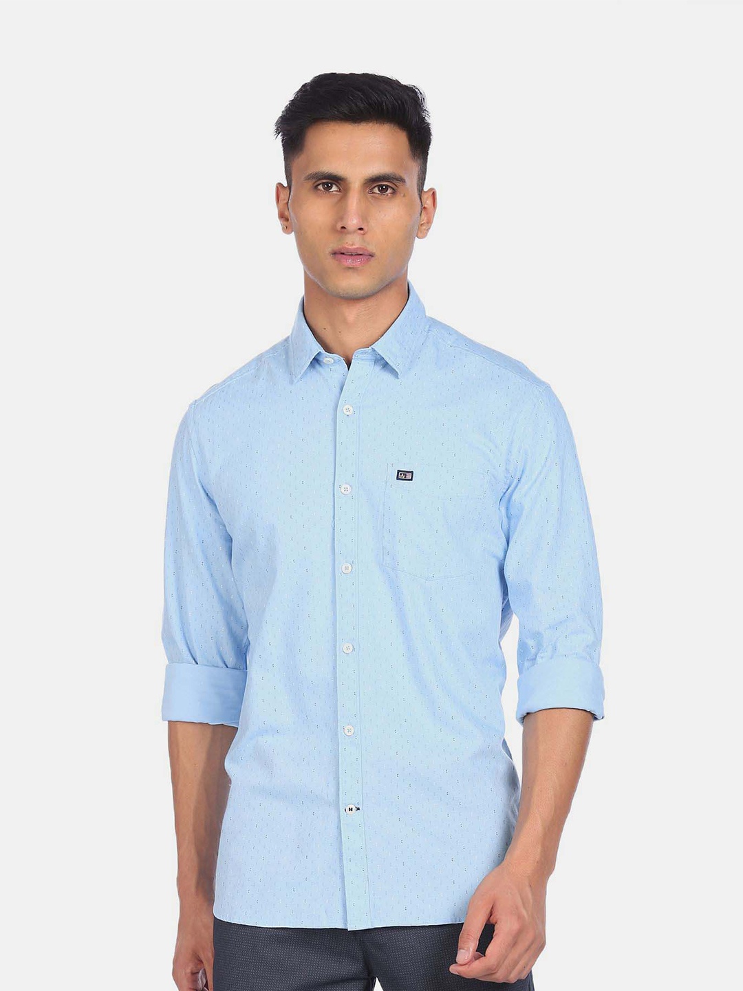 

Arrow Micro Ditsy Printed Pure Cotton Casual Shirt, Blue