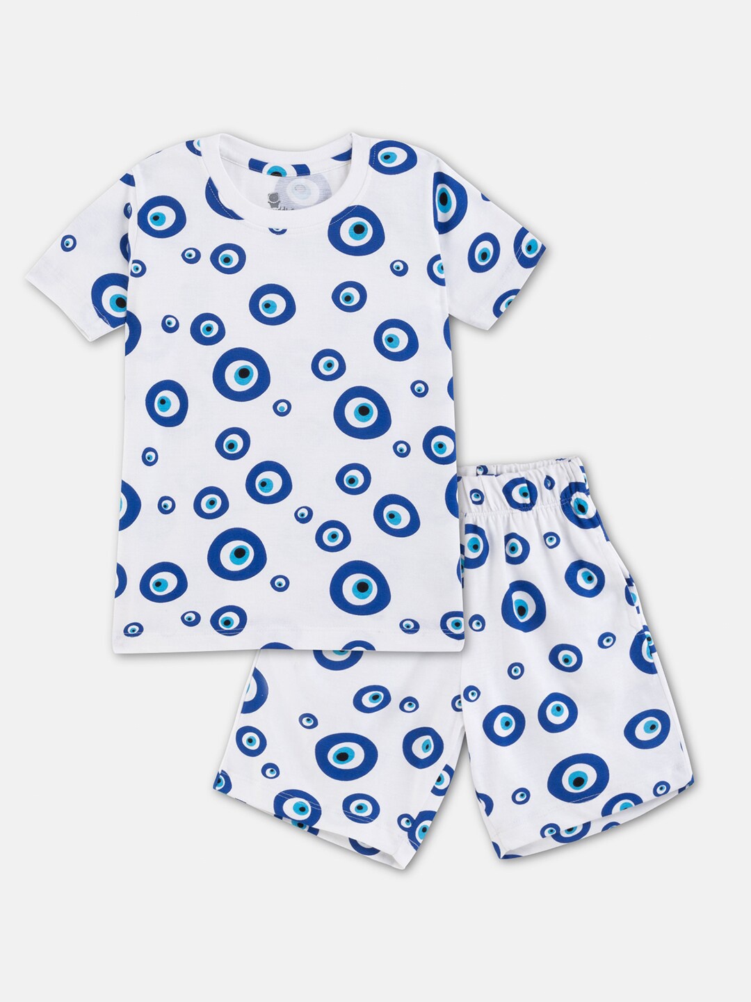

Cuddles for Cubs Kids Printed Pure Cotton T-shirt With Shorts Set, White