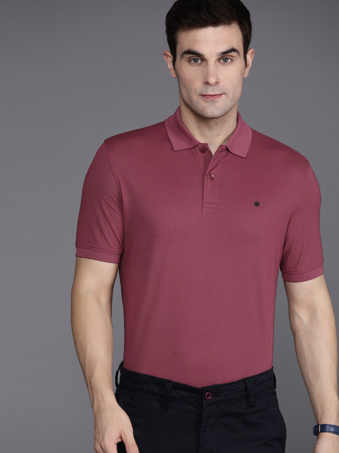 

Louis Philippe Polo Collar T-shirt, Maroon