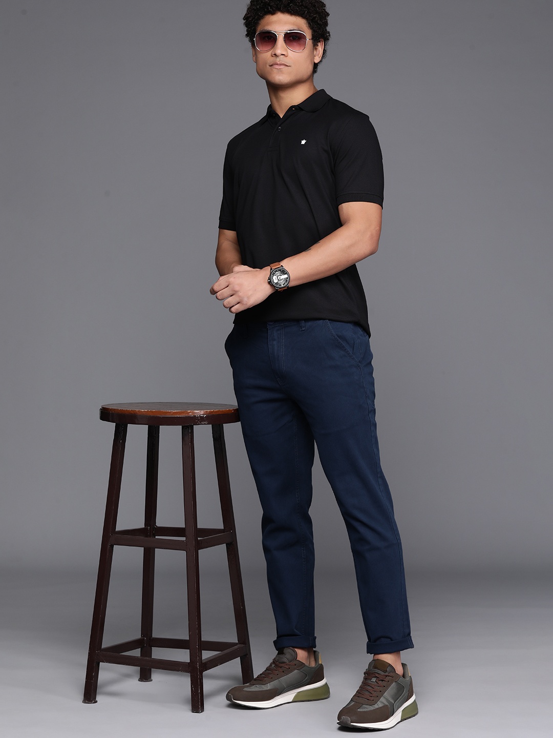 

Louis Philippe Polo Collar T-shirt, Black