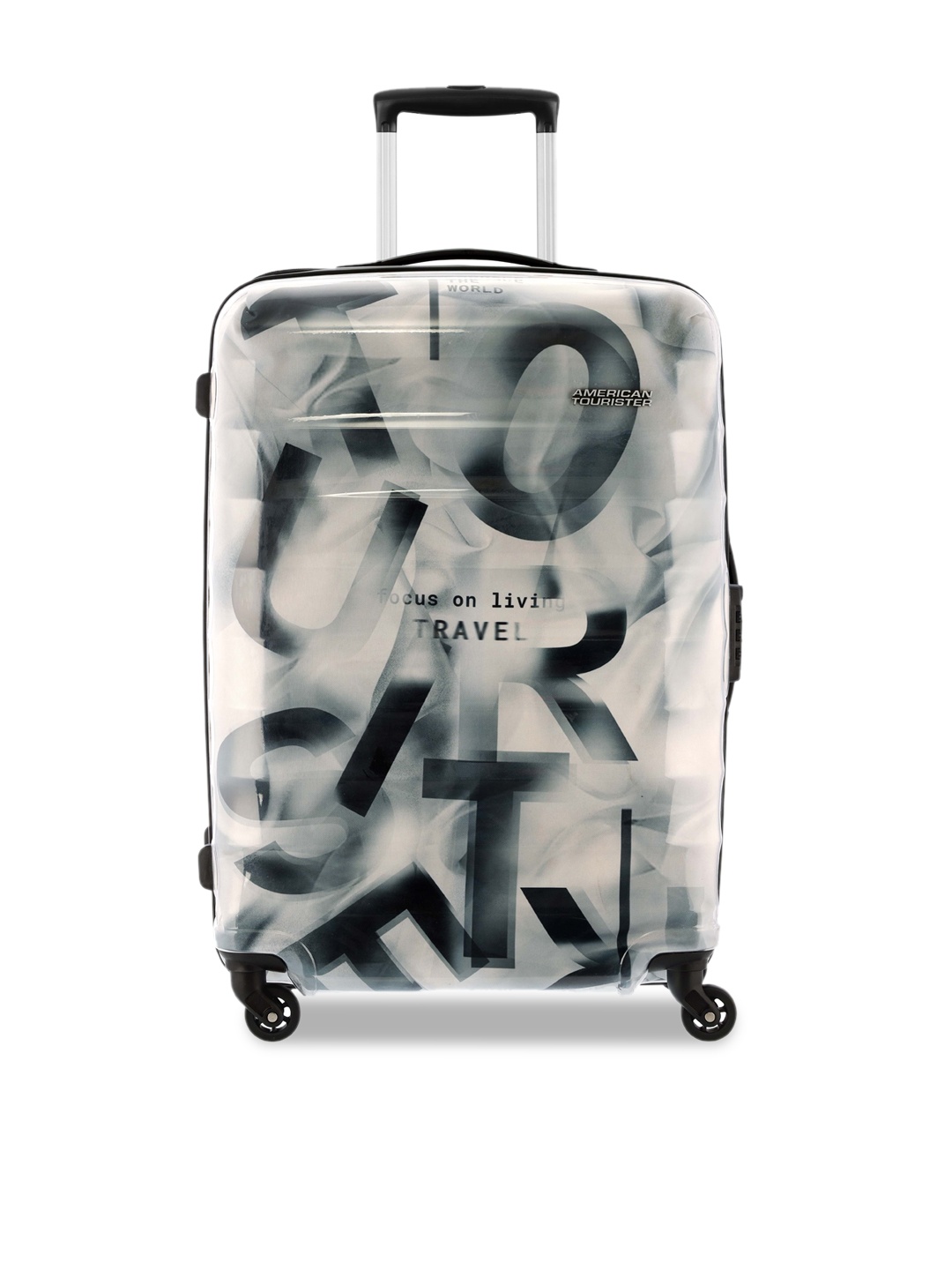 

AMERICAN TOURISTER VERG Printed Hard Medium Trolley Suitcase, Black