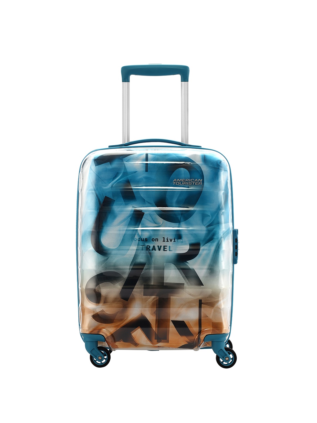 

AMERICAN TOURISTER VERG Printed Hard Cabin Trolley Suitcase, Blue