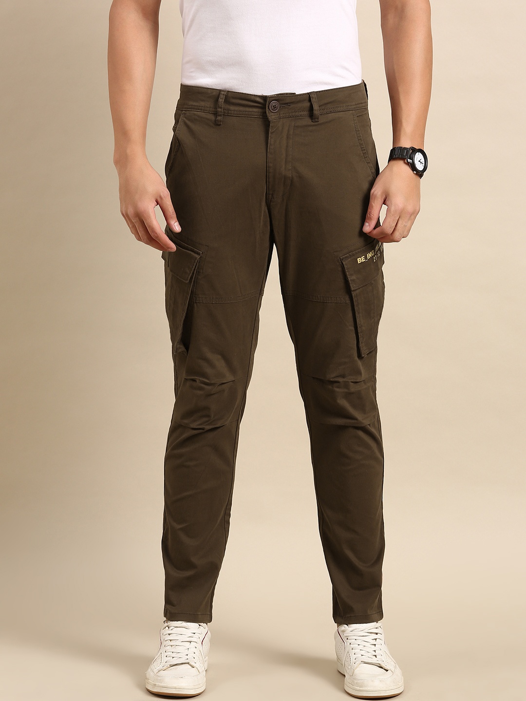 

Being Human Men Cargos Trousers, Brown