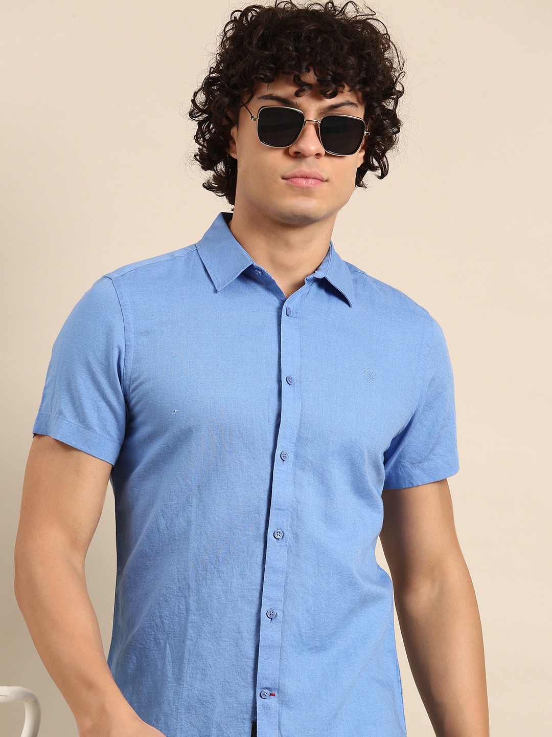 

Being Human Men Linen Cotton Opaque Casual Shirt, Blue