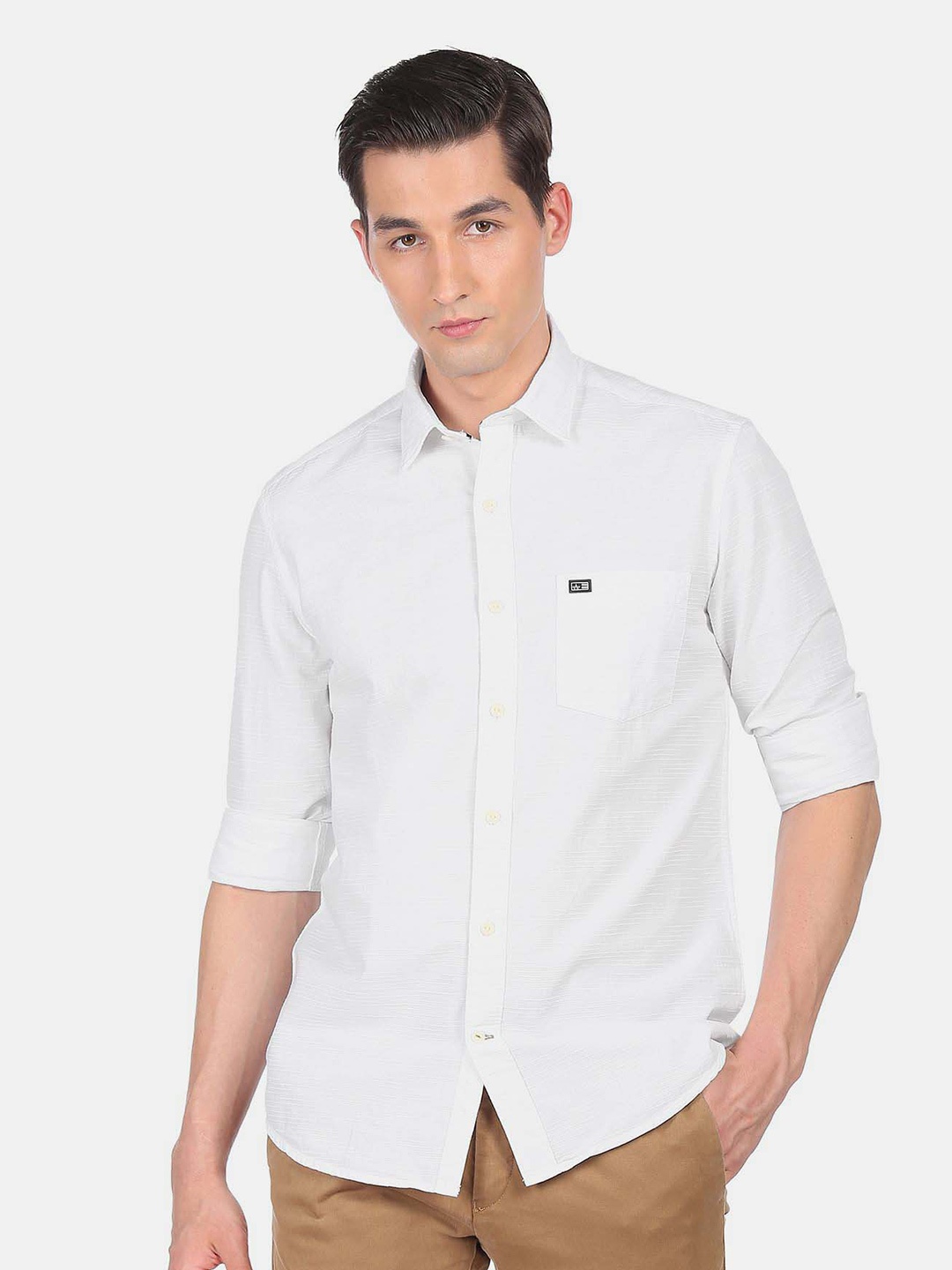 

Arrow Sport Slim Fit Micro Checks Pure Cotton Casual Shirt, White