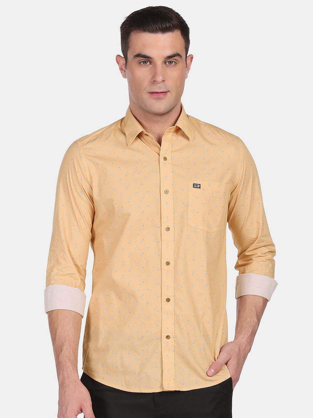 

Arrow Sport Conversational Printed Pure Cotton Casual Slim Fit Shirt, Cream