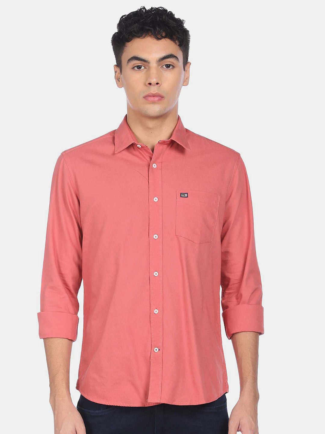 

Arrow Sport Spread Collar Pure Cotton Casual Shirt, Pink