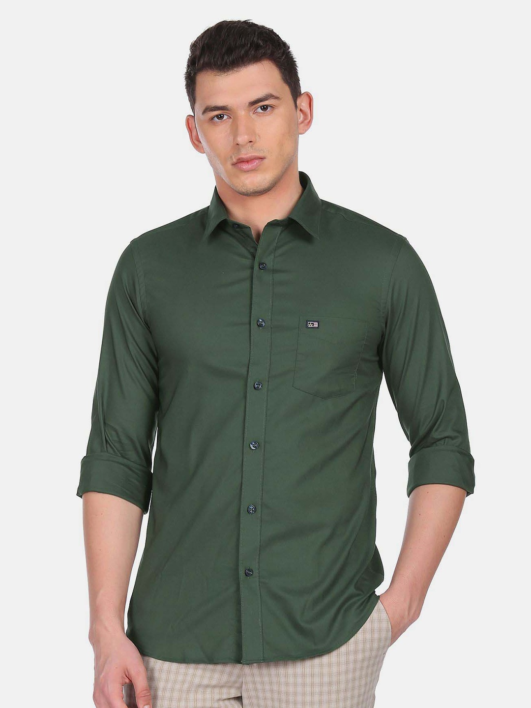 

Arrow Sport Slim Fit Spread Collar Casual Shirt, Green