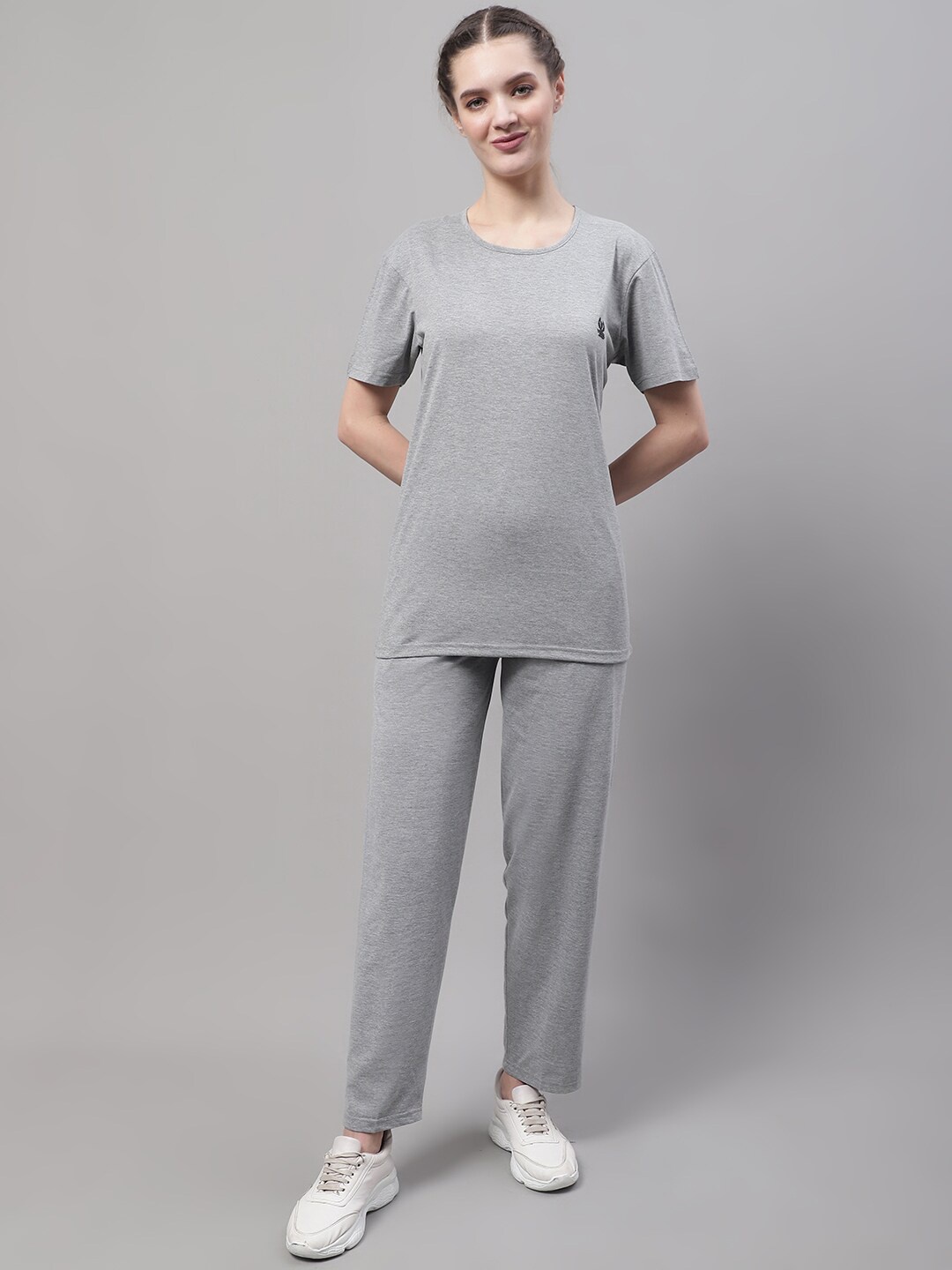 

MACK JONNEY Cotton T-Shirt & Track Pants, Grey melange