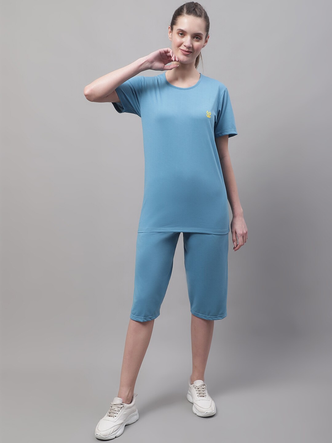 

VIMAL JONNEY Cotton Breathable Dry-Fit T-Shirt & Short, Blue