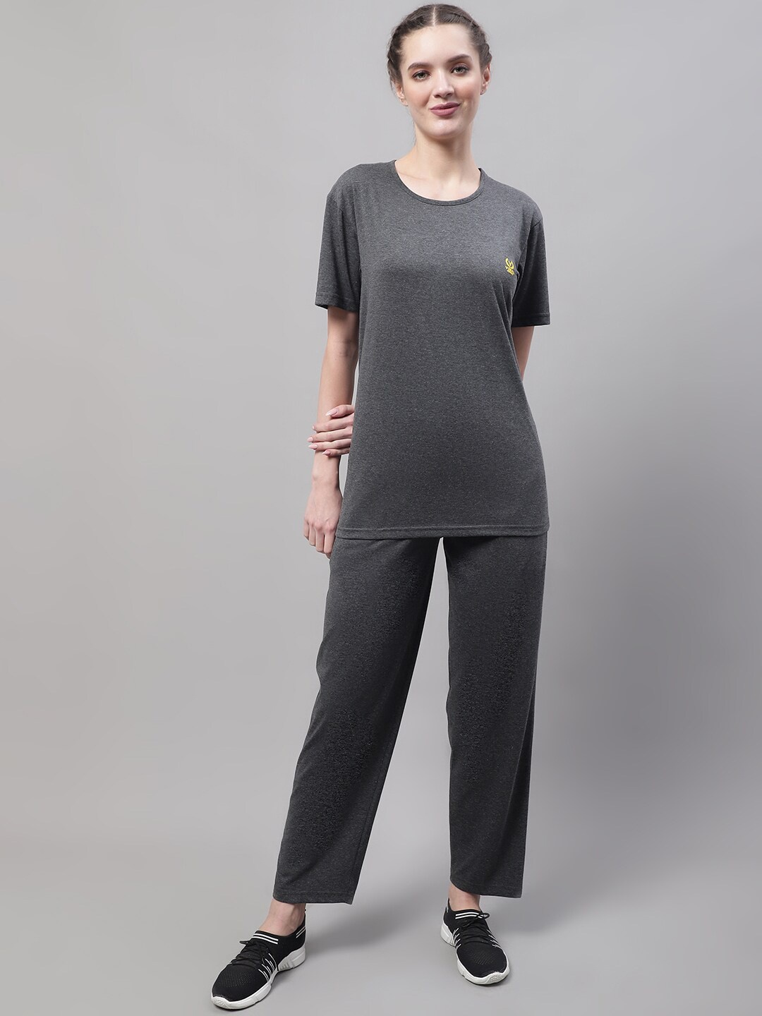 

MACK JONNEY Round Neck Pure Cotton T-Shirt & Trackpant, Grey