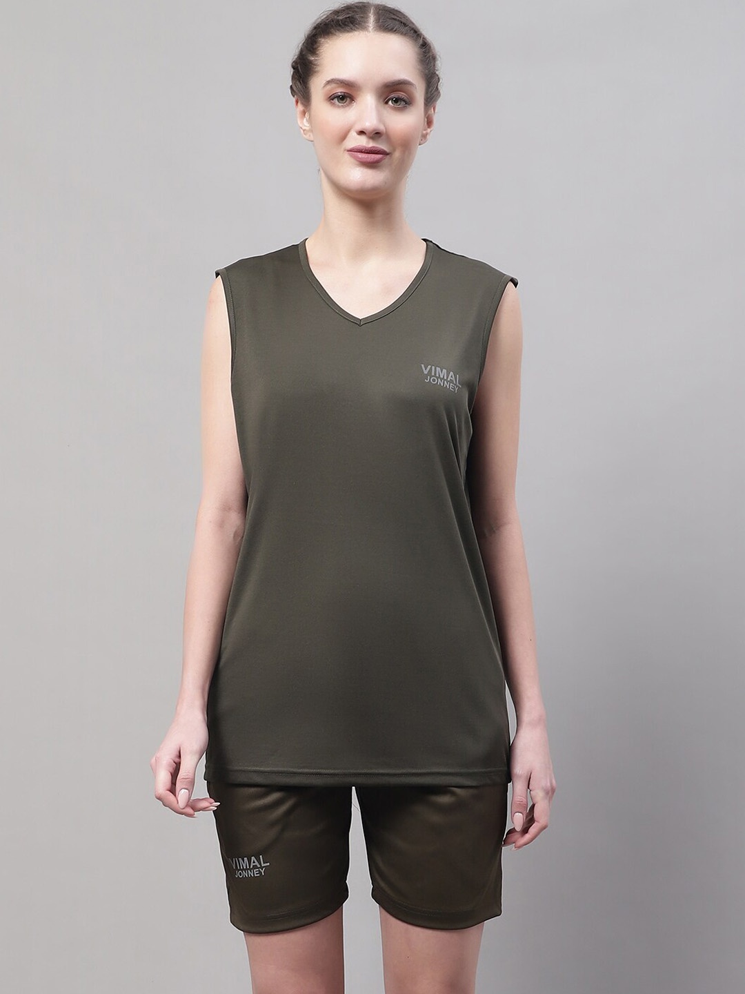 

MACK JONNEY JONNEY Dry-Fit T-Shirt With Shorts Co-Ords, Olive