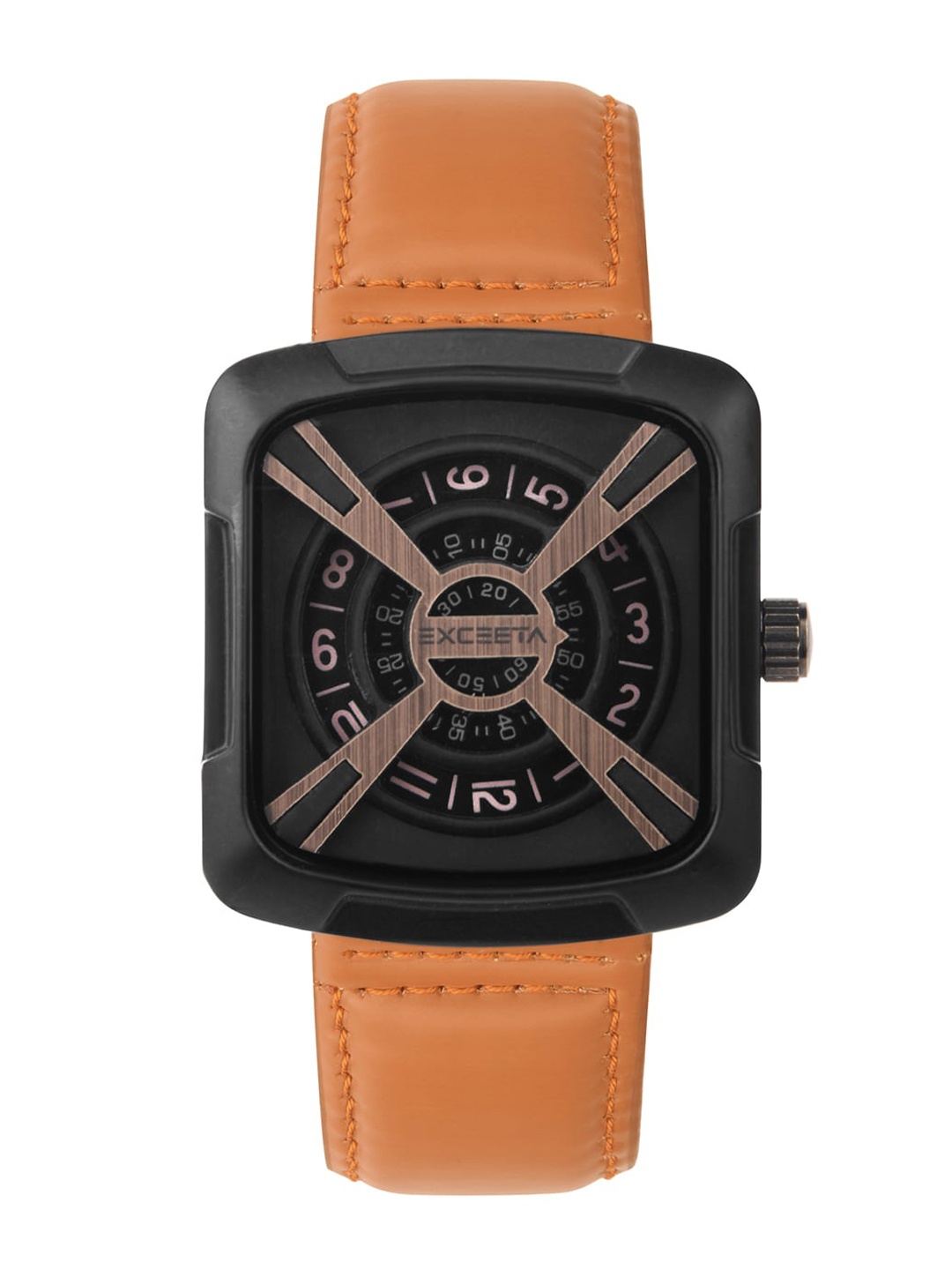 

STUDIO ETHENO Men Dial & Bracelet Style Straps Analogue Watch EXC-03-BLK-TAN, Brown