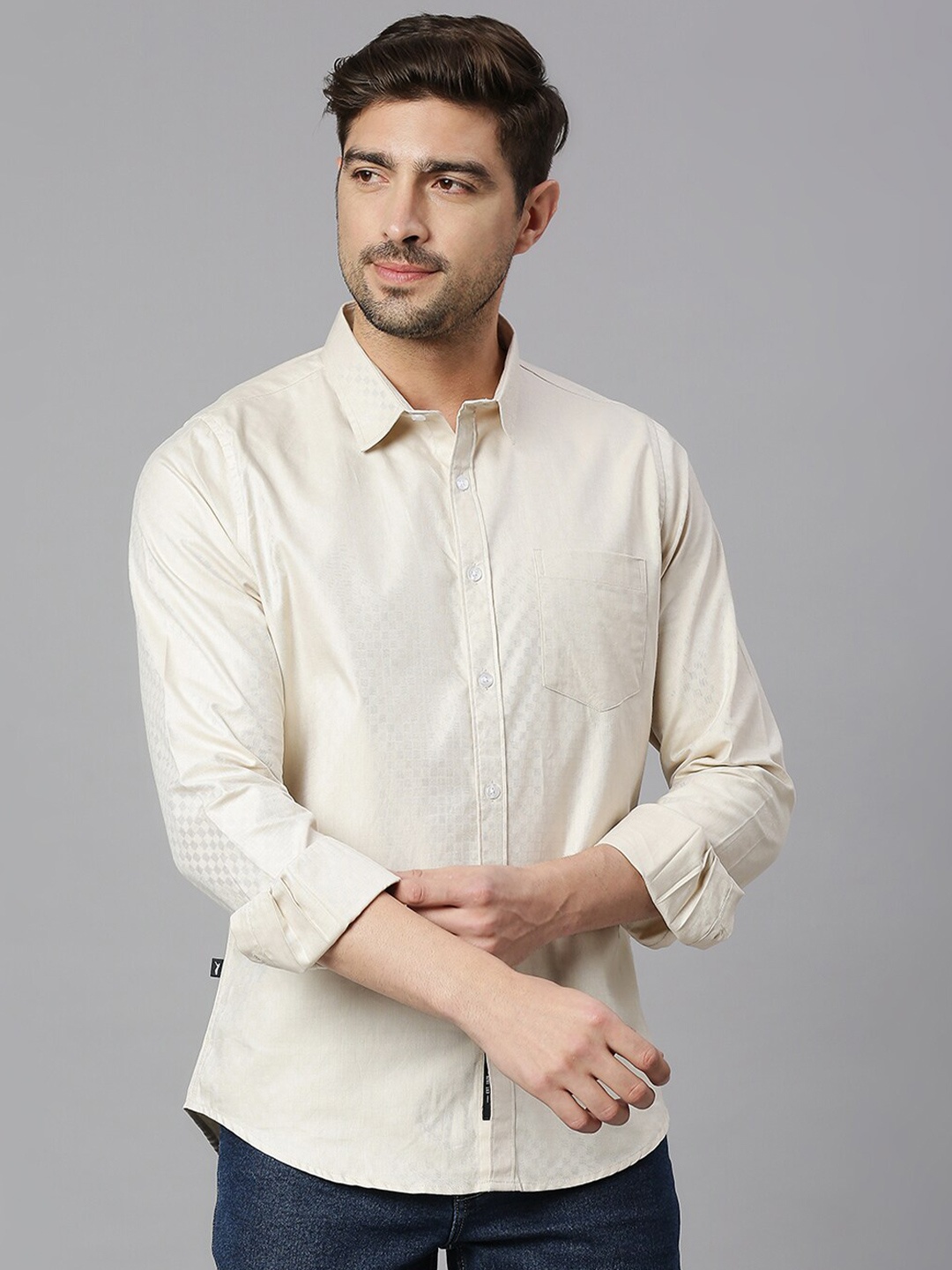 

Thomas Scott Thomas Scott Classic Slim Fit Printed Casual Shirt, White