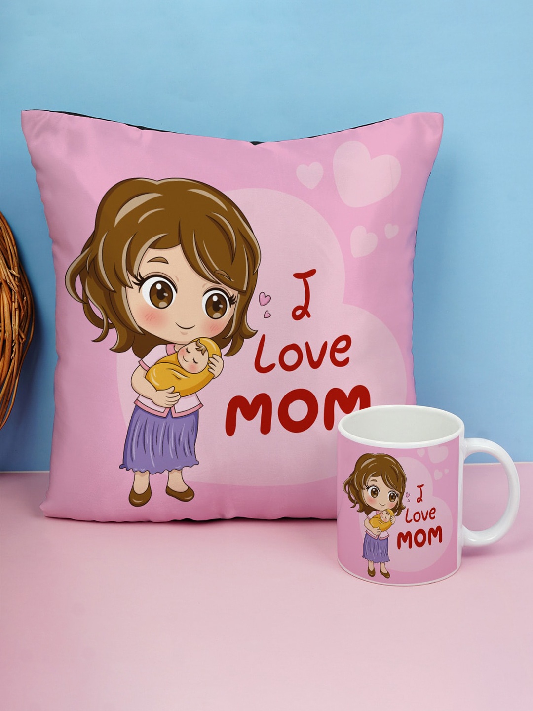 

Crazy Corner Mother's Day Pink & Red 2 Pieces Printed Mother's Day Gift Set
