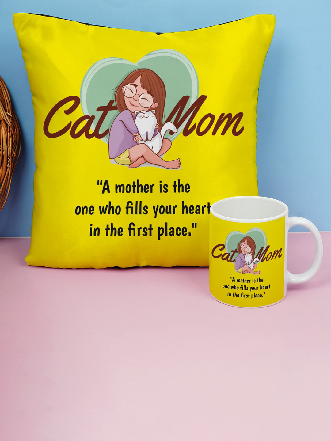 

Crazy Corner Mother's Day Yellow & Green 2 Pieces Printed Mother's Day Gift Set