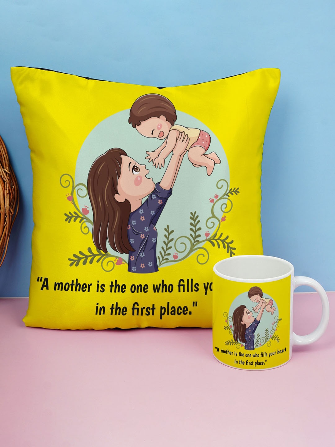 

Crazy Corner Yellow & Green 2 Pieces Printed Mother's Day Gift Set