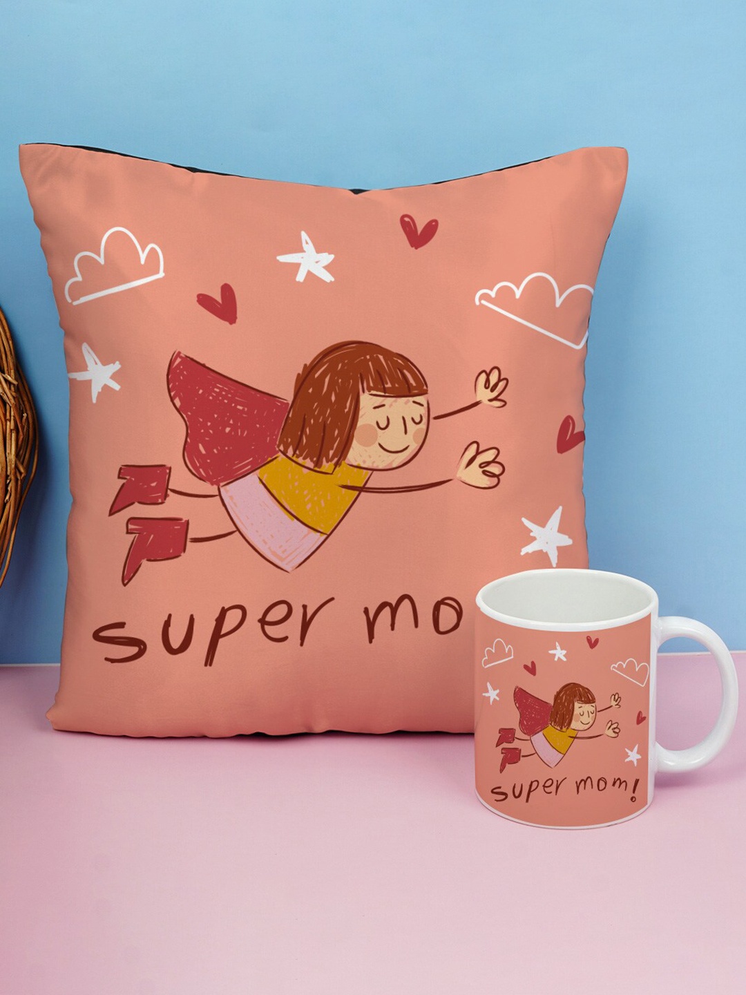 

Crazy Corner Mother's Day Beige & White 2 Pieces Printed Mother's Day Gift Set