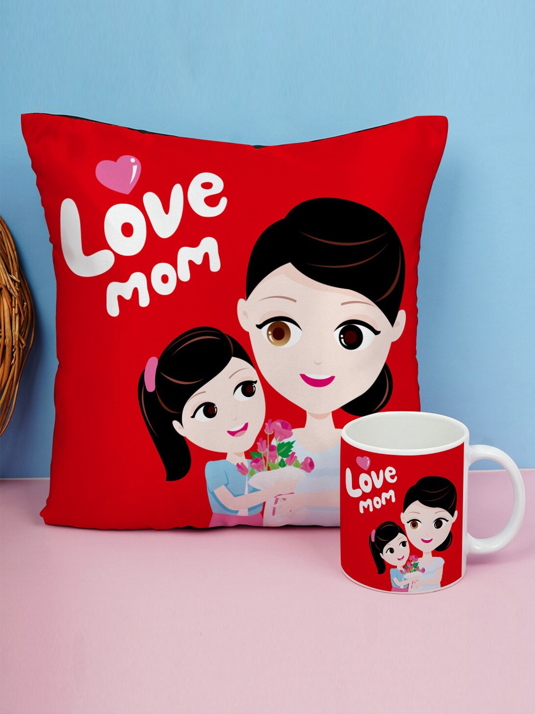 

Crazy Corner Mother's Day White & Red 2 Pieces Printed Mother's Day Gift Set