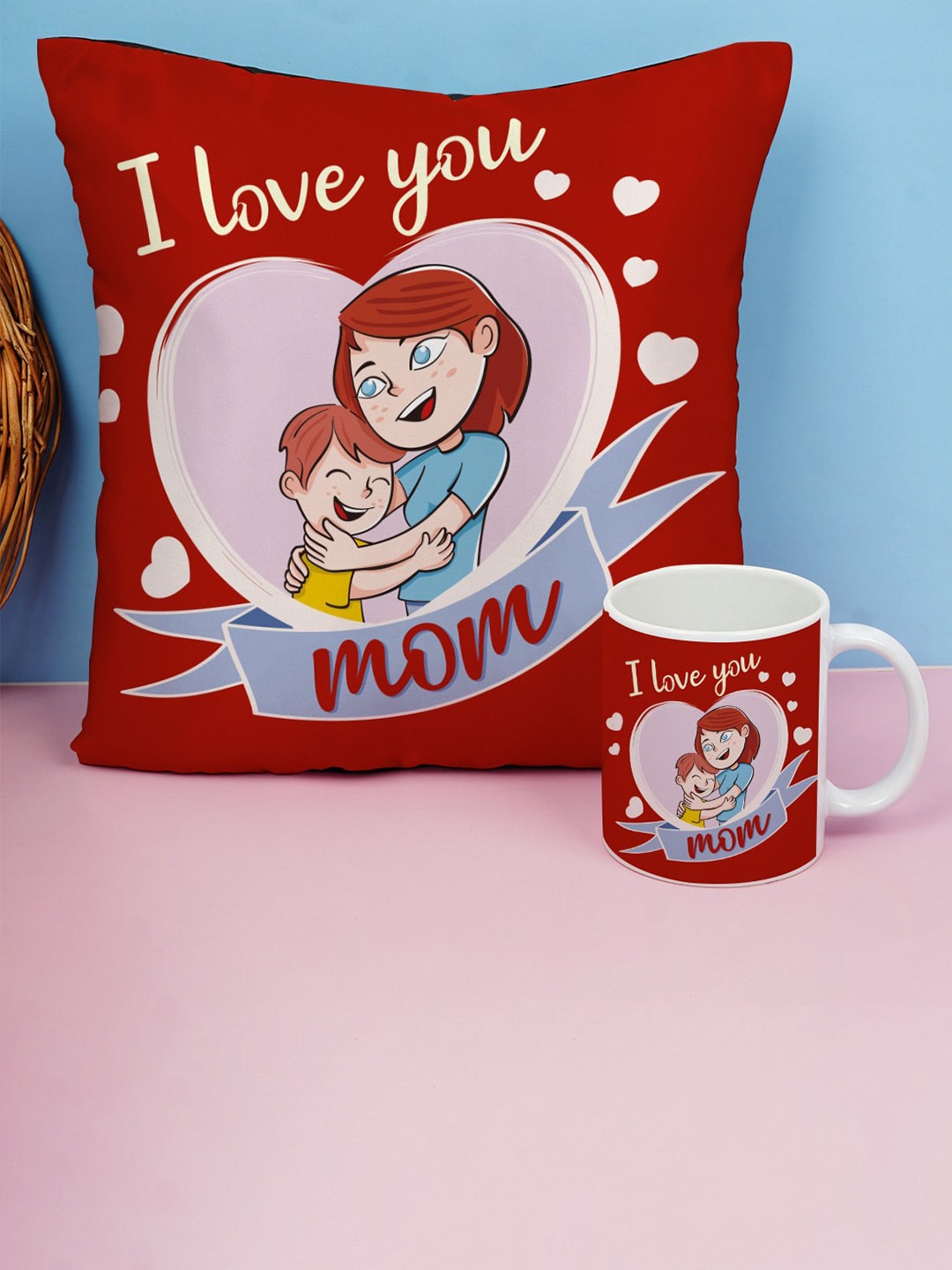 

Crazy Corner Mother's Day Red & White 2 Pieces Printed Mother's Day Gift Set