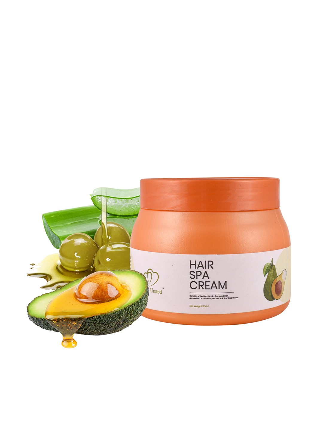 

Looks United Avocado Oil Hair Spa Cream For Dry And Damage Hair 500gm, Orange