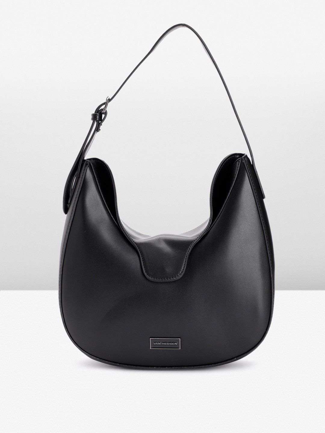

Van Heusen Women Solid Hobo Bag, Black