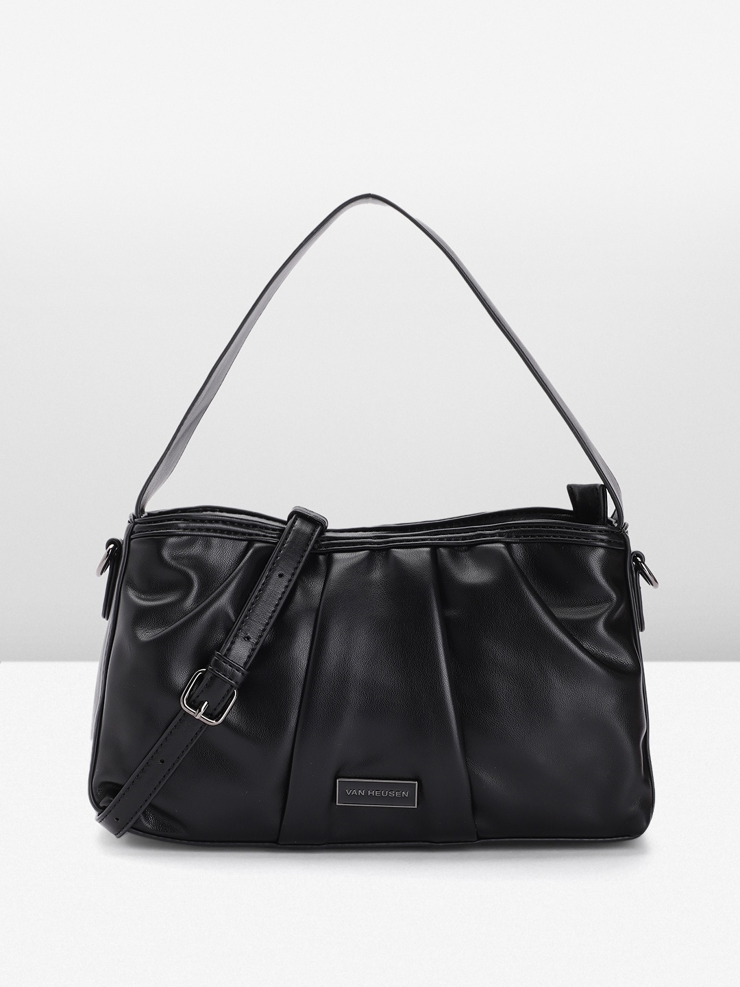 

Van Heusen Women Solid Handheld Bag, Black