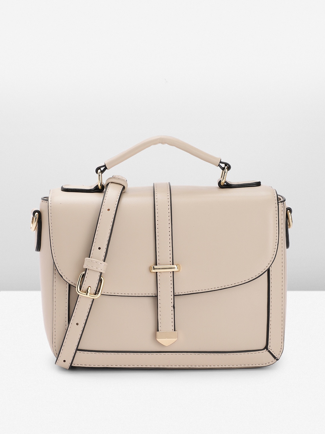 

Van Heusen Solid Structured Satchel, Beige