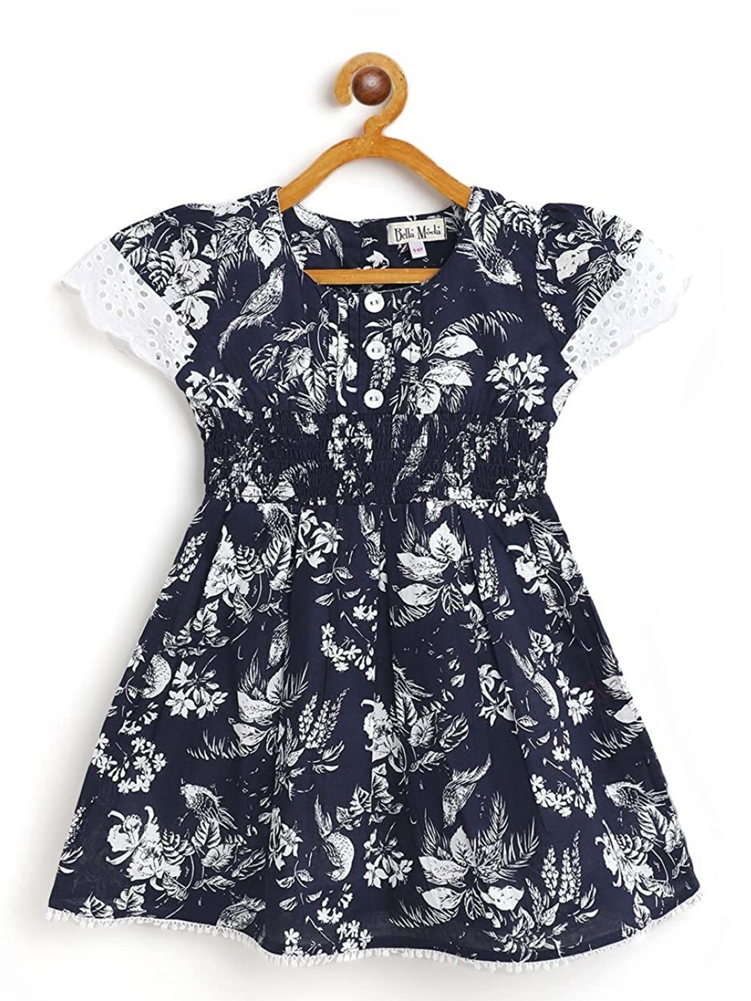 

Bella Moda Girls Floral Print Fit & Flare Dress, Navy blue