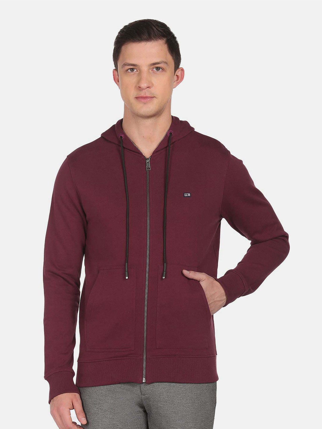 

Arrow Sport Hooded Neck Cotton Sweatshirt, Maroon