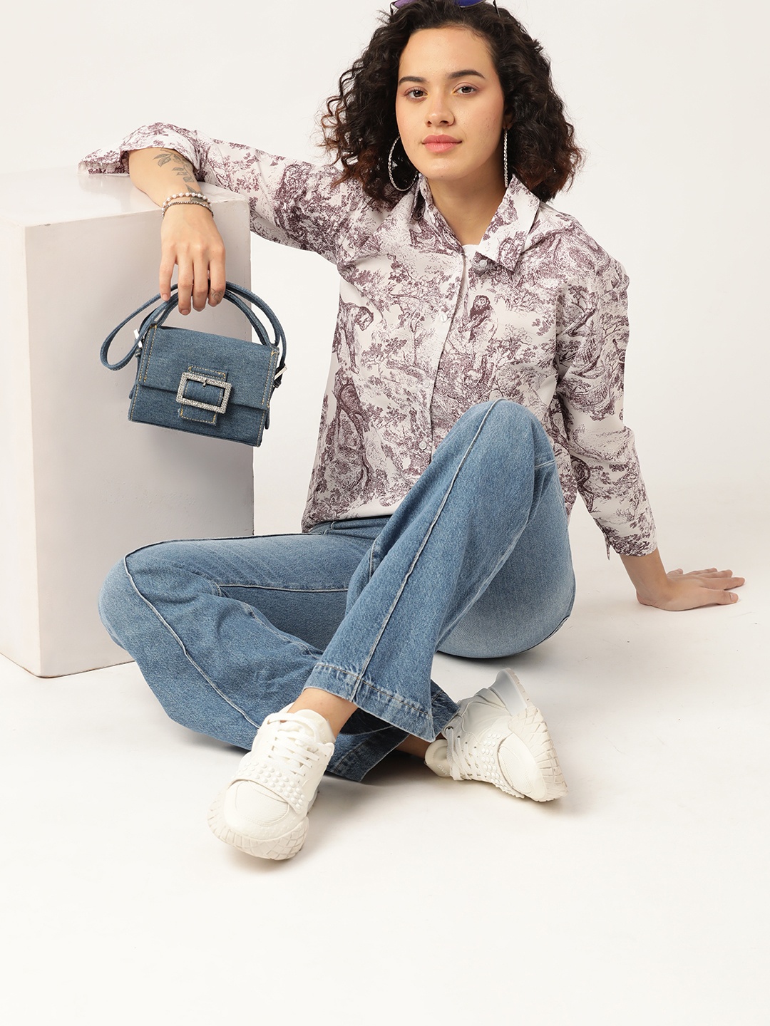 

DressBerry Women Comfort Opaque Printed Casual Shirt, Coffee brown