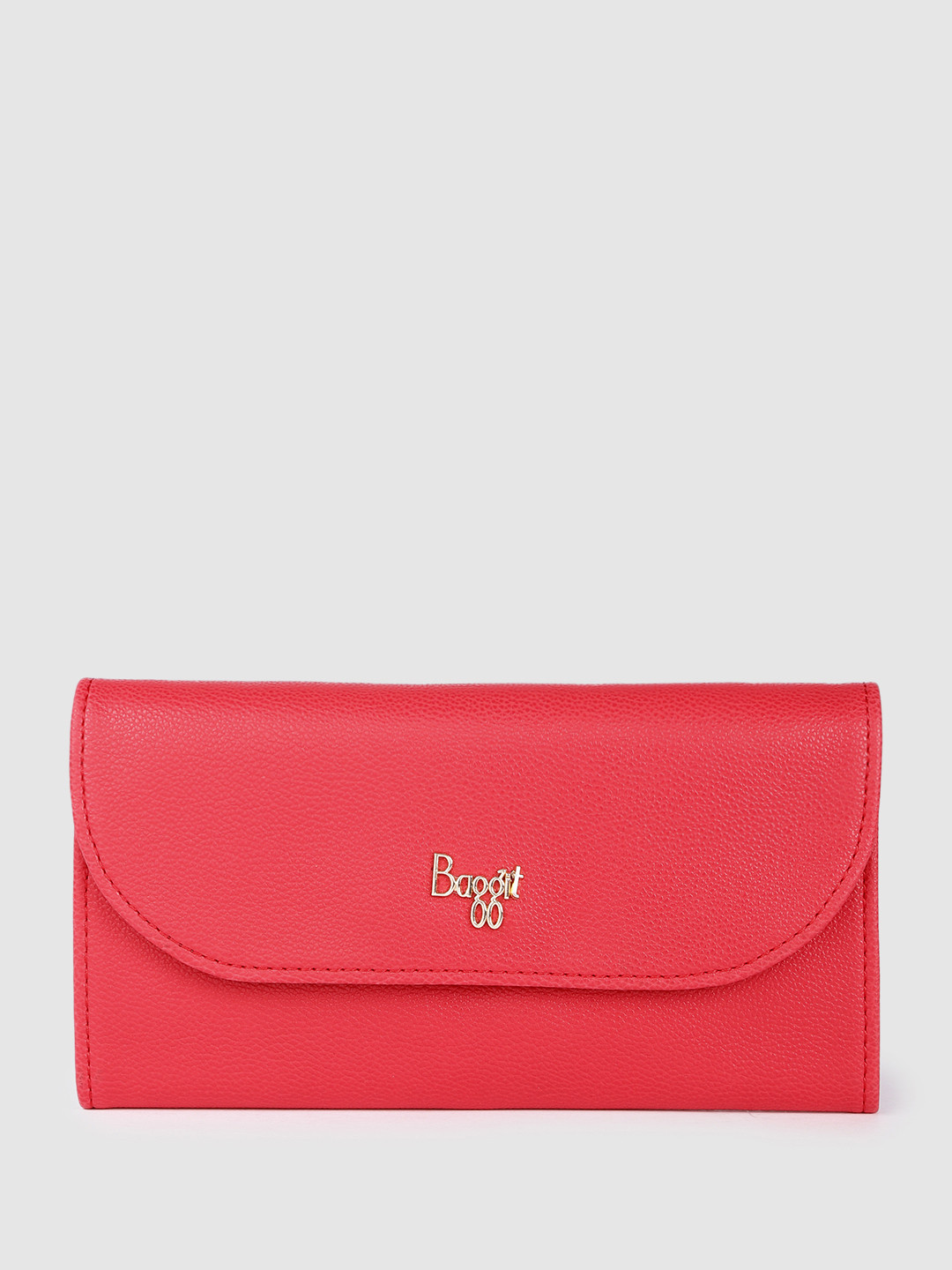 

Baggit Women Solid PU Envelope Wallet, Red