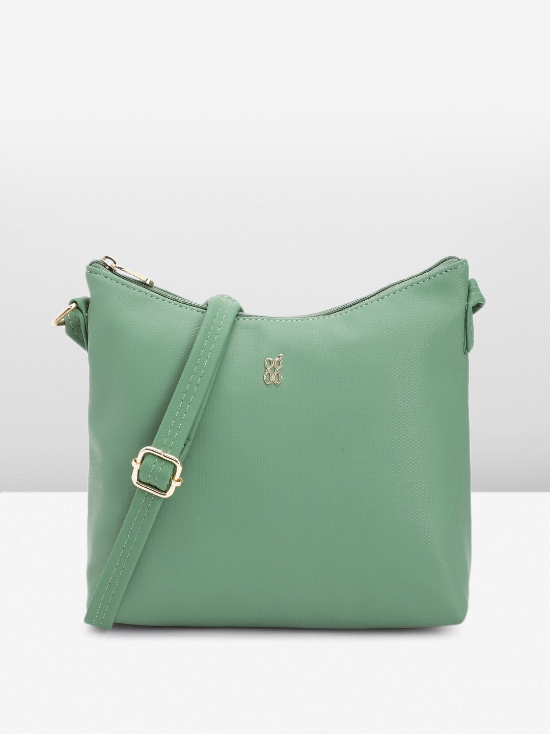 

Baggit Geometric Textured Sling Bag, Green