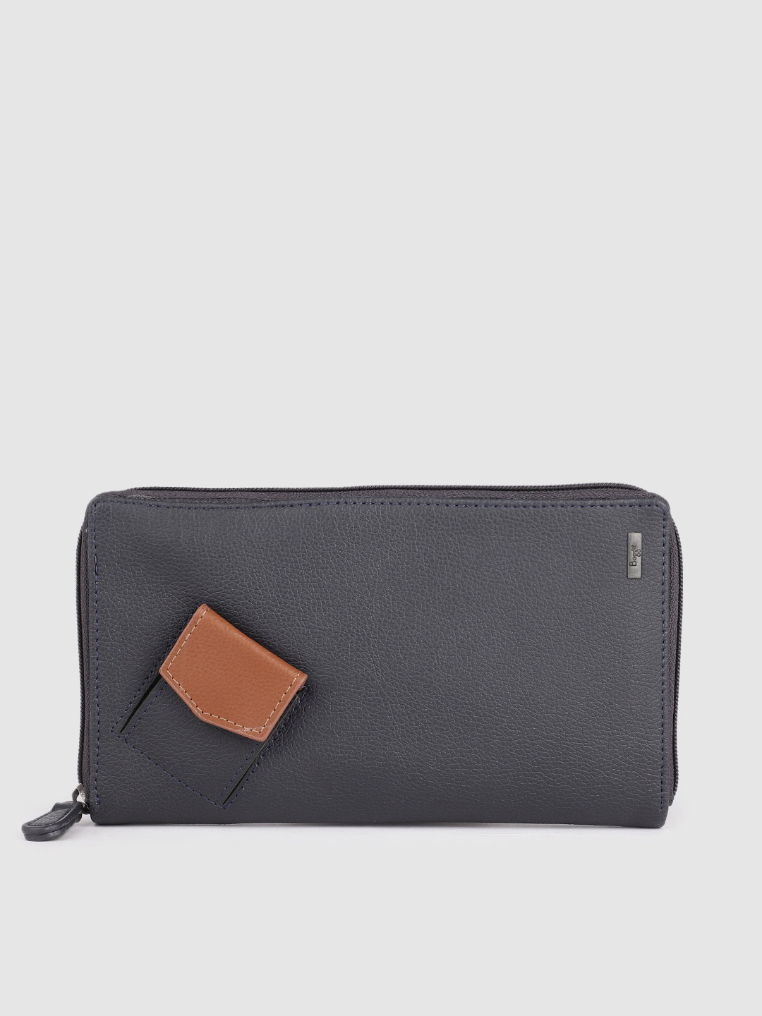 

Baggit Men Solid Card Holder with Passport Holder, Navy blue