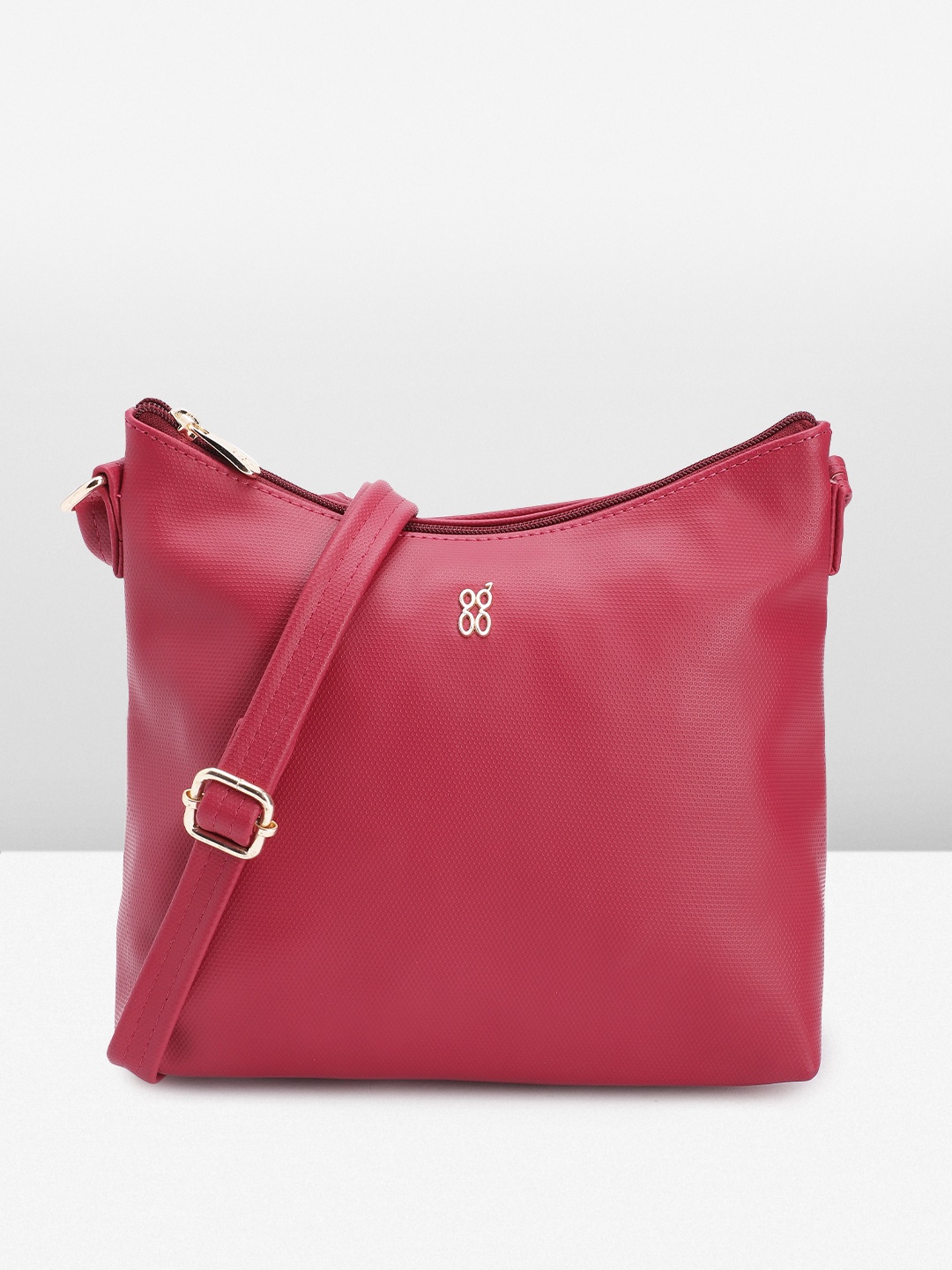 

Baggit Geometric Textured Sling Bag, Pink