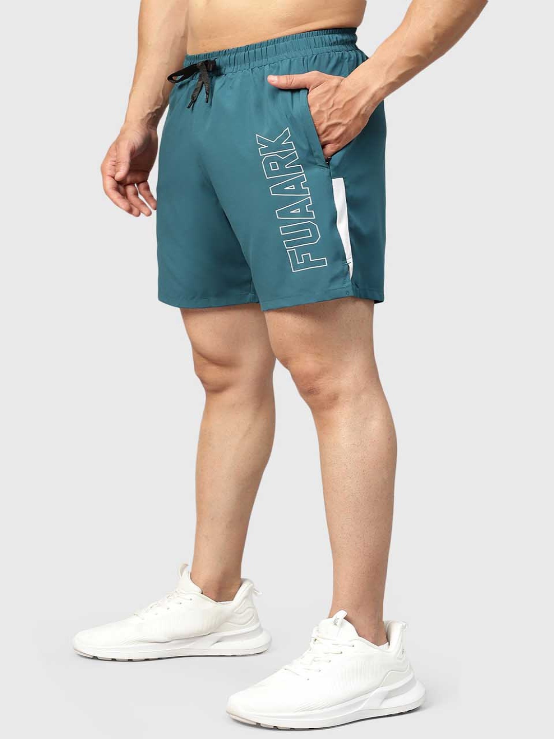 

FUAARK Men Slim Fit Rapid-Dry Training or Gym Sports Shorts, Teal