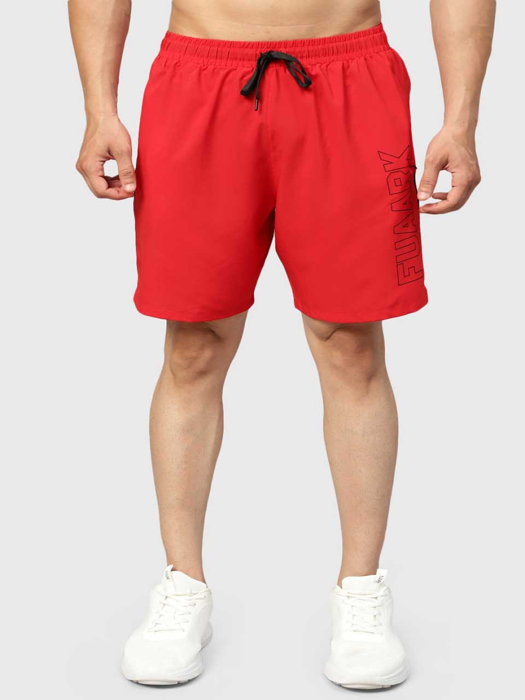 

FUAARK Men Slim Fit Rapid-Dry Training or Gym Sports Shorts, Red