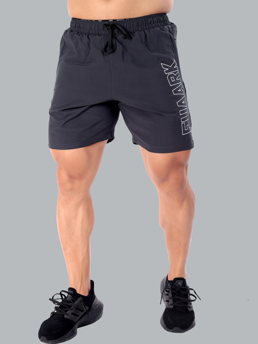 

FUAARK Men Mid-Rise Regular Fit Rapid Dry Training or Gym Sports Shorts, Grey