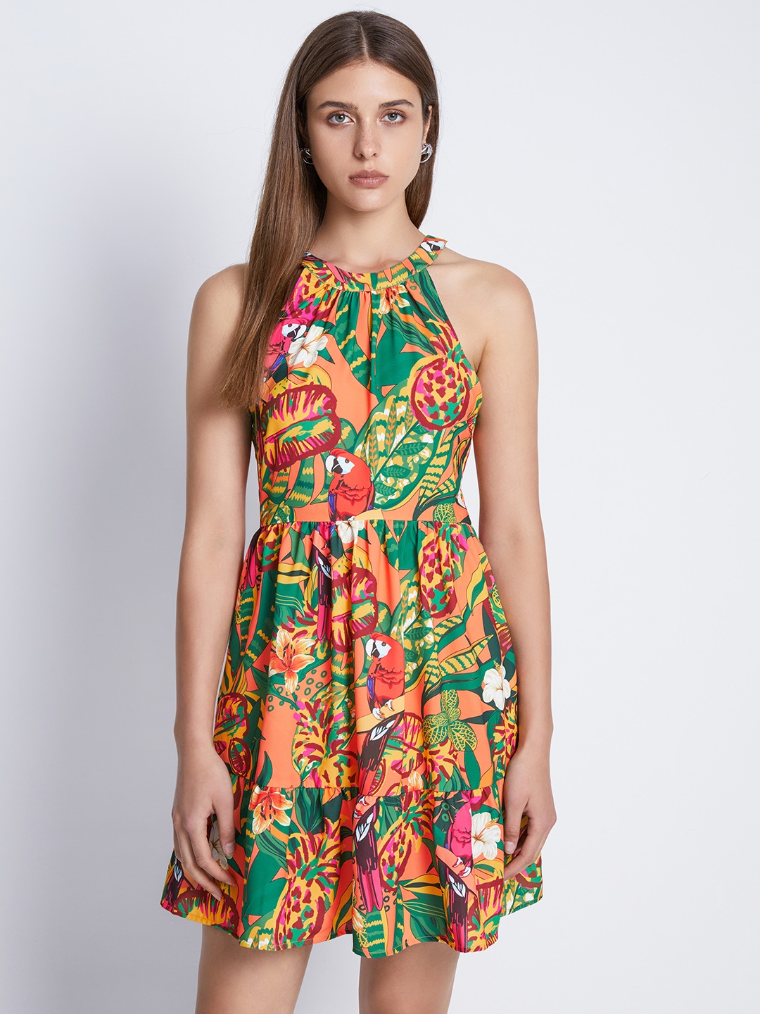 

Urban Revivo Floral Print A-Line Mini Dress, Yellow