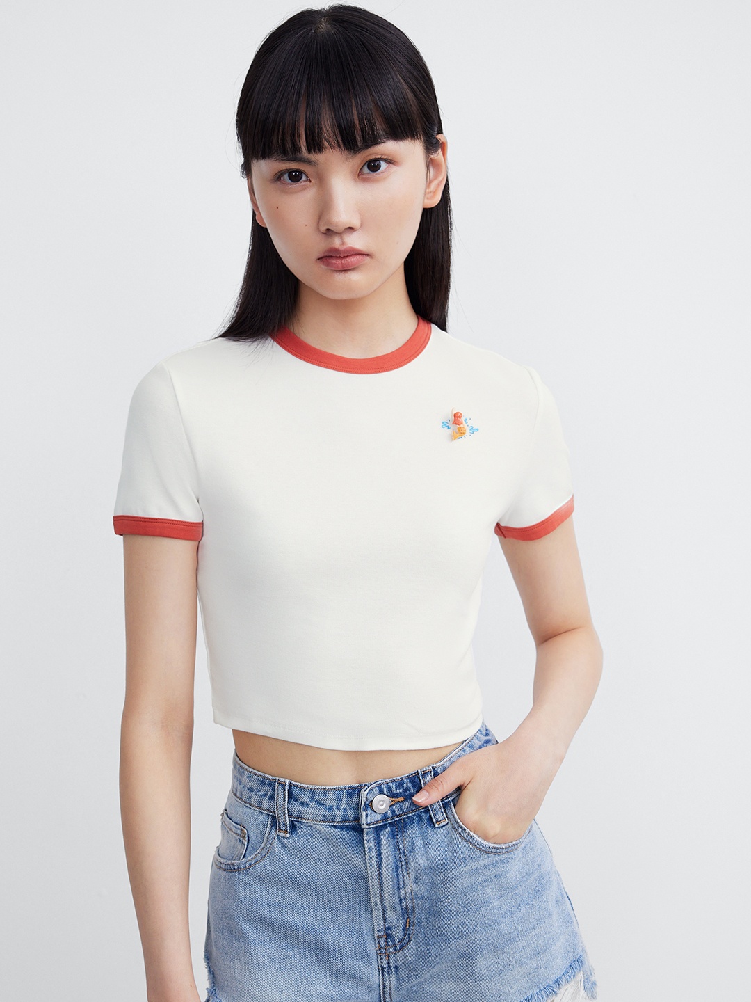 

Urban Revivo Printed Crop T-shirt, White