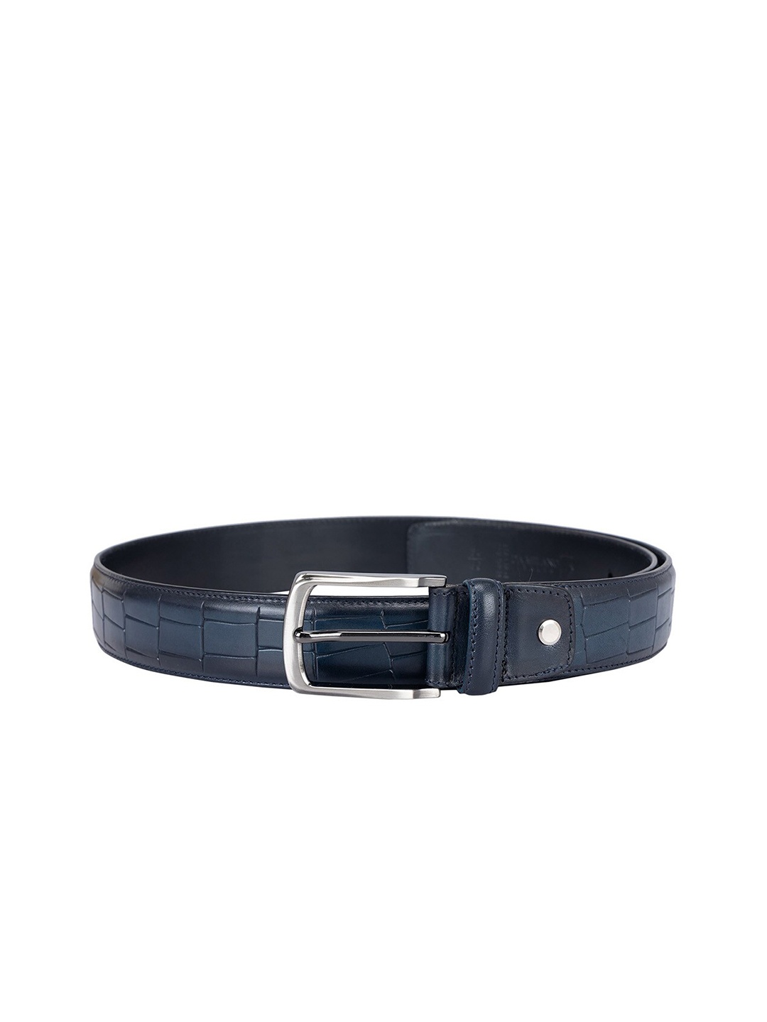 

Da Milano Men Textured Leather Reversible Belt, Navy blue