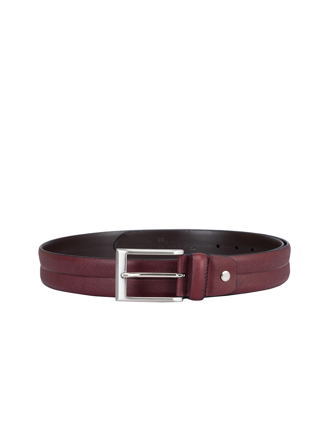 

Da Milano Men Textured Leather Reversible Formal Belt, Red