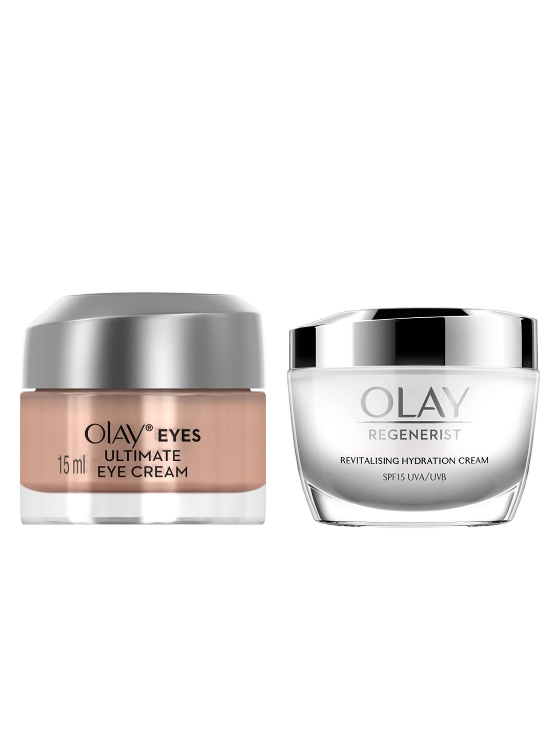 

Olay Regenerist Revitalising Hydration Cream 50g & Ultimate Eye Cream 15ml, White