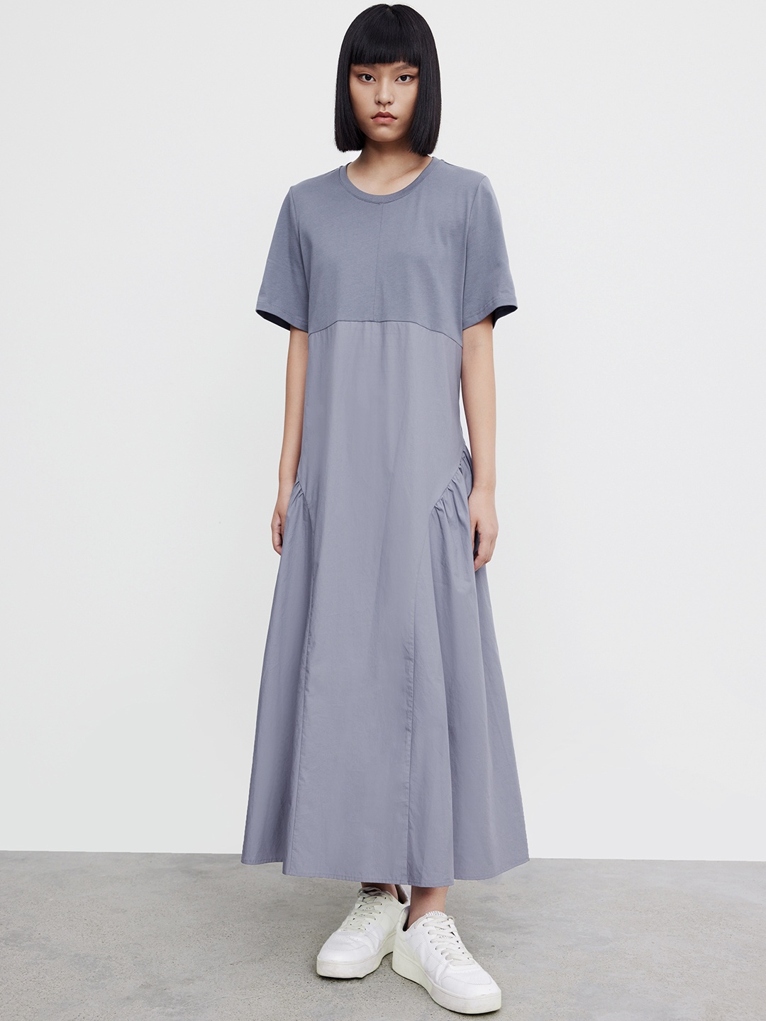 

Urban Revivo Cotton Colourblocked Maxi Dress, Blue